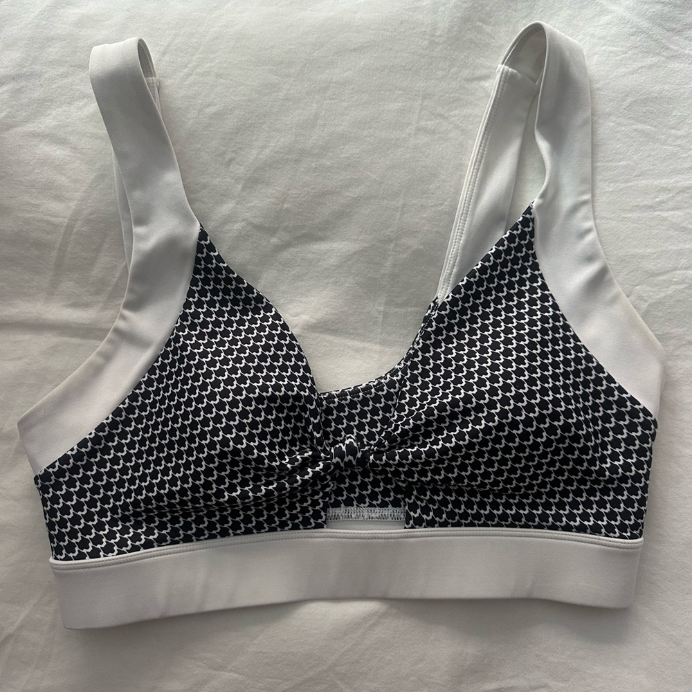 Greyson Crescent Luna  black and white wolf pattern sports bra - small